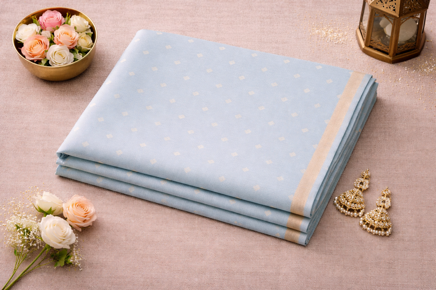 Women's Printed Cotton Linen Saree with Floral Pallu